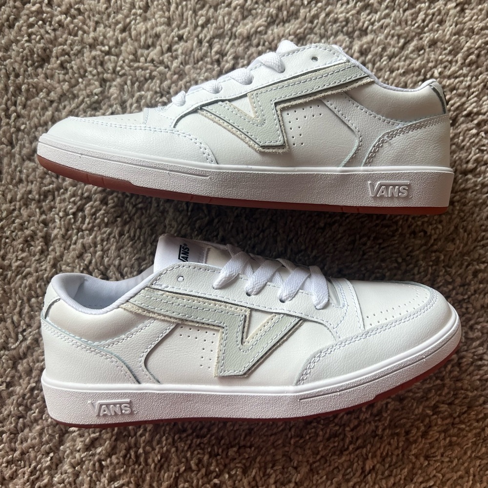 Vans Lowland Comfy Cush Leather Shoes - White Dawn Blue